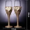 Vinglas Mrs Mrs Double Heart Stemware Bankett Red Wine Cup Knife Shovel Brud Groom Toast Wedding Supplies Lovers Glass 230923