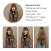 Cosplay Wigs HAIRCUBE Brown Mixed Blonde Synthetic Wigs with Bang Long Natural Wavy Hair Wig for Women Daily Cosplay Use Heat Resistant 230922