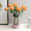 Faux blommig hand fuktsimulering ranunculus asiaticus hem vardagsrum dekoration konstgjord blomma