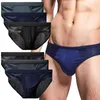 Underpants 1/3pcs Men Summer Ice Silk Underwear Briefs Breathable Bamboo Carbon Fiber Anti-Bacterial Hollow Pants Cold