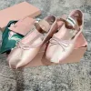 Luxury Paris Ballet Fashion Designer Professional Dance Shoes 2023 Satin Ballerinas MM Platform Bowknot Grunt Mouth Single Shoe Flat Sandals 35-40