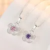 Chaînes Saiye 925 Sterling Silver Collier Peach Blossom Zircon Pendentif pour les femmes Charm Bijoux Cadeau de Noël