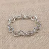 Chain Bracelet for Women Men Classic White Gold Plated Brass Twisted Cable Wire Chain with Hidden Buckle