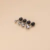 Boucles d'oreilles à clous en acier inoxydable pour femmes, 1 pièce, en Zircon, sans sommeil, à la mode, plaqué or Rose, couleur noire
