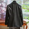 Damen-Leder-Licht-Luxus-Schaffell-schlanke schwarze Anzugjacke weiblich 2023 Herbst- und Winter-Pendler vielseitige Top-High-Street-Womne-Kleidung