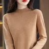 Suéteres femininos 100 Merino Wool Cashmere Sweater Mulheres de malha gola alta manga comprida pullovers outono inverno roupas quentes jumper tops 230922