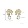 Stud Earrings Cloud Rain Earring For Women Rose Retro Zircon Fashion Jewelry Brincos Pendientes Mujer Moda 2023