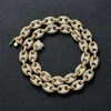 Hip-hop Gold Necklaces Man Pig Nose Chain Coffee Bean Necklace Button Necklace 12mm Hip Hop Jewelry188A