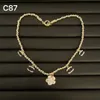 cclies canal chaneliness Sier cristal lettre pendentif noir Designer jeunesse Style mode bijoux femmes amour cadeau collier en or