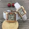 Top rose gouden horloge mannen en vrouwen paar lederen waterdichte 25mm 31mm armband mode gouden armband dames watch263E