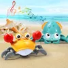 ElectricRC Animals Crawling Crab Baby Toys with Music LED Light Up Musical Kids Toddler Electric Pet Automatically Avoid Obstacles Interactive 230922