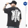 Męskie koszulki FG Wear | 2023 Wiosna/lato Nowa marka mody Wash Old Half Skull Print Lose okrągła szyja T-shirt dla mężczyzn02jzi3iz