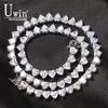 Pendant Necklaces Uwin Heart Tennis Chain 6mm Choker Micro Paved Iced Out Cubic Zirconia Luxury Bling Charm Vintage Short Necklace290k