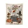 Wandtapijten De Heks Tarot Kaart Tapijt Muur Opknoping Retro Witchy Boho Cottage Core Home Decor Hippie Paddestoel Tapijt Decoratie Dr Dh3Xb