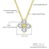 Chains White CZ Zircon Four Clover Charm Necklace Petal Flower Gold Plated Collar Chain For Women Party Daily Life Christams Gift