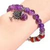 Charm Bracelets Tree Of Life Pendant Bracelet Natural Crystal Stone Beads Reiki Healing 7 Chakra Women Jewelry Girls Fashion Gift