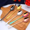 Spoons Stainless Steel 304 Salad Spoon Household Long Handle Integrated Fork Noodle Eating Tool Fruit Soup Dessert