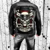 Kurtki męskie męskie kurtka cyberpunk Jean Denim Vintage myjnia czarna czaszka kość harajuku niszcz swobodny motocykl heavy metalowy motocykl 230922