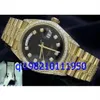Hela mens 18K Yellow Gold Super President Diamond 1803 Sapphire Glass Box File Watches Original Box File2468