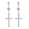 Dangle Earrings Retro Cross Love Heart Hanging Drop Dark Girl Soil Cool Punk Stud Are Fancy Women Men Jewelry