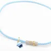 Chokers designer 2023 Summer New Beauty Head Inlaid with Rhinestone Sky Blue Personalized Simple Brass Material Necklace QFXV