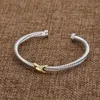 Gioielli firmati X Bracciale con ciondolo in oro Braccialetti in argento Bracciale con croce intrecciata con diamanti Zircone Regalo di lusso per donna, uomo, regalo d'amore