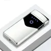 Dual båge USB lättare laddningsbara elektroniska tändare LED -skärmplasmakraft Display Thunder Gadgets för man vuxna ll