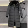 Designer canadense ganso meados de comprimento versão puffer jaqueta feminina para baixo parkas inverno grosso casacos quentes à prova de vento streetwear489