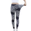 Kvinnors leggings viianles fitness legging stretchy byxor natt vit svart triangel randtryck byxor damer mager leggins kvinnor