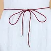 Paski Kobiety skórzany pasek Plejony stały kolor tkanin wiązane ramy ultra-cienkie łańcuch chude sukienki sznurkowe 160 cm