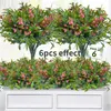 Fleurs décoratives 1 pièces plantes de fleurs artificielles en plastique arbuste feuille de bambou Pot étoilé décoration intérieure plante maison fête vert