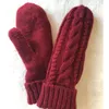 Winter Knitted Women Gloves Knitting Crochet Mittens Comfortable Cotton Velvet Twisted Flower Gloves Solid Color Wholesale