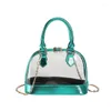 Evening Bags Color Block Transparent Jelly Shell Bag Fashion Women 2023 Summer Handbag Chain Shoulder Crossbody