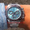 Luxury Asia 2813Men's Mechanical Movement Ice blue Dial Watch Mens No Cosmograph Watches Men 116500 116506 Full Steel Wristwa222S