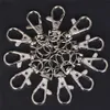 10st Sil Silver Metal Classic Key Chain Diy Bag Jewelry Ring Swivel Hummer Clam Clips Key Hooks Keychain Split Ring Wholeales304R