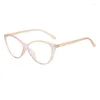 Sunglasses Black Frame Plain Face Retro Artistic Personality Myopia Glasses Cat Eye Flat Anti Blue Light