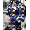 Herrklänningskjortor 2023 Luxury Shirt Spring Autumn European and American Fashion 3D Printed Casual Loose Cardigan Long Sleeve 6xl