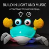 ElectricRC Animals Crawling Crab Baby Toys with Music LED Light Up Musical Kids Toddler Electric Pet Automatically Avoid Obstacles Interactive 230922