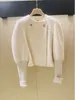 Womens o-neck solid color woolen fashion jacket short coat SMLXL