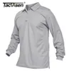 Herrpolos Tacvasen Summer Long Sleeve Performance Quick Torkning Polos T-shirts Mens Tactical Shirt Golf Team Work Shirts Jersey Casual Tops 230923