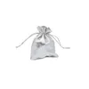 Storage Bags 1Pc 7x9cm 9x12cm 10x15cm 13x18cm Adjustable Jewelry Packing Fabric Bag Silver Colors Drawstring Wedding Pouches