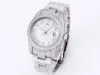 Watch, Men, Stainless Steel Diamond Case, Roman Scale, Folding Buckle