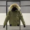 Canadian Men Pilot Down Jacket Real Wolf Fur Hooded Canvas Canda Goose Warm Goose Jacket Thick Outwear Designer Women Winter Goose Coat 5 Gppt GPPT