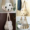 Toilet Paper Holders Hanging Cotton Rope Toilet Paper Holder Mesh Storage Bag Wall Mounted Tissue Holder for Magazine Books Home el Mesh Pockets 230923