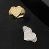 Foxi Fashion Jewelry Heart 모양의 마이크로 세트 지르콘 ins 쿨 스타일 커플 18K 골드 링 조조