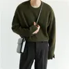 Men's Sweaters 2023 Fashion Trend Coats Solid Color Knitting Round Neck Loose Relaxed Wool Sweater Retro In Warm Pullover M-3XL