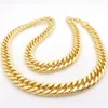 Solid Chunky Chain 24k Yellow Gold Filled Mens Necklace Double Curb Chain Link 24 Long204R