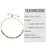 Braccialetti con ciondoli FLOLA Semplice cristallo multicolore CZ per le donne Perline di rame Regolabili Regali di gioielli placcati in oro Brtk63