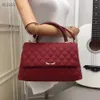 2023 Gilt Buckle Classic schoudertas merk handtas dames tas koehide lederen high-end tas originele geïmporteerde hardware drielaags tas model nummer 92991A