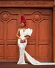 2023 Oct arabe Aso Ebi sirène robe de mariée blanche cristaux perlés paillettes dentelle robes de mariée robes ZJ044
